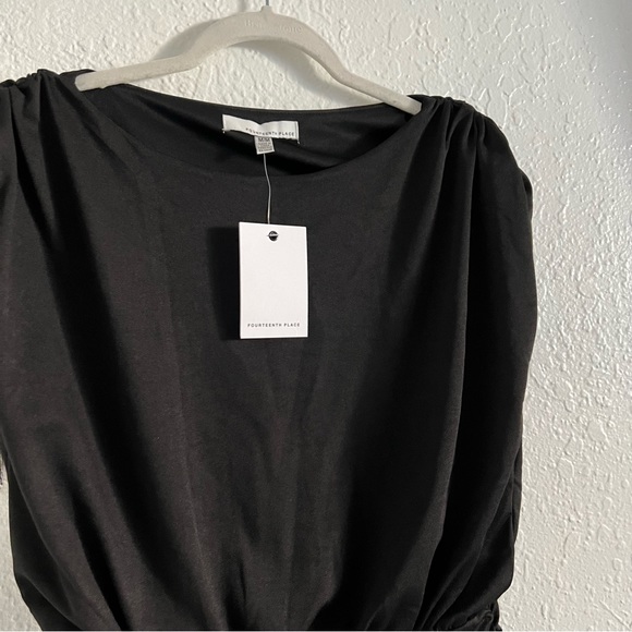 Black Ruched Dress - Picture 3 of 4